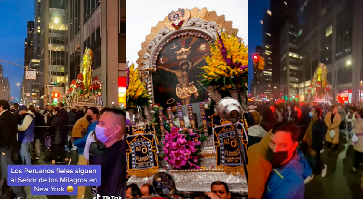 Peruanos realizan procesión del Señor de los Milagros y causan furor en