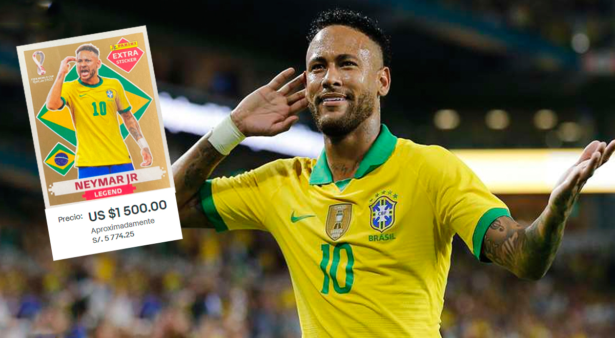 Neymar EXTRA STICKER GOLD LEGEND ALBUM PANINI CATAR 2022 (LAMINA ORO  LEYENDA)