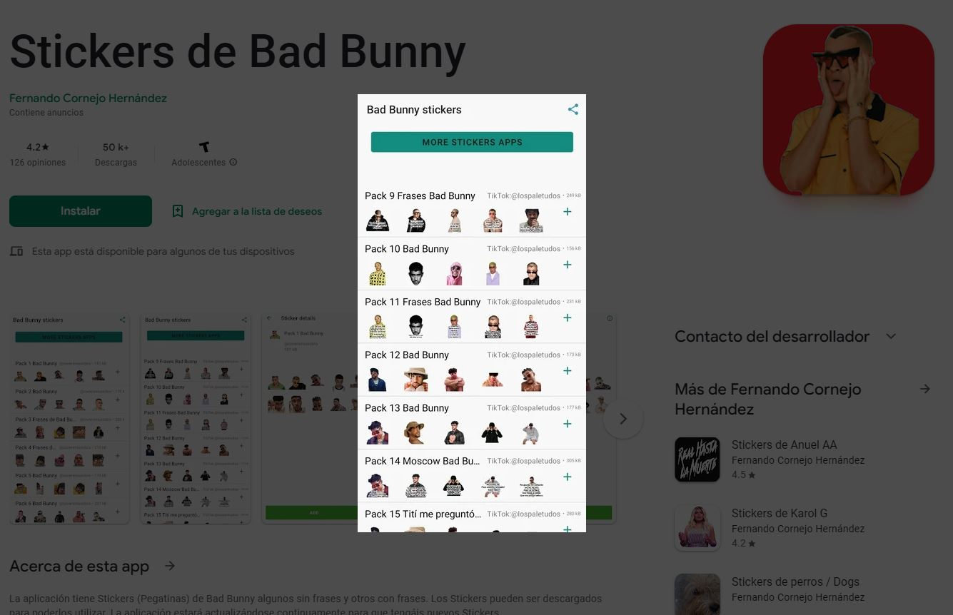 WhatsApp: Descarga stickers de Bad Bunny para 