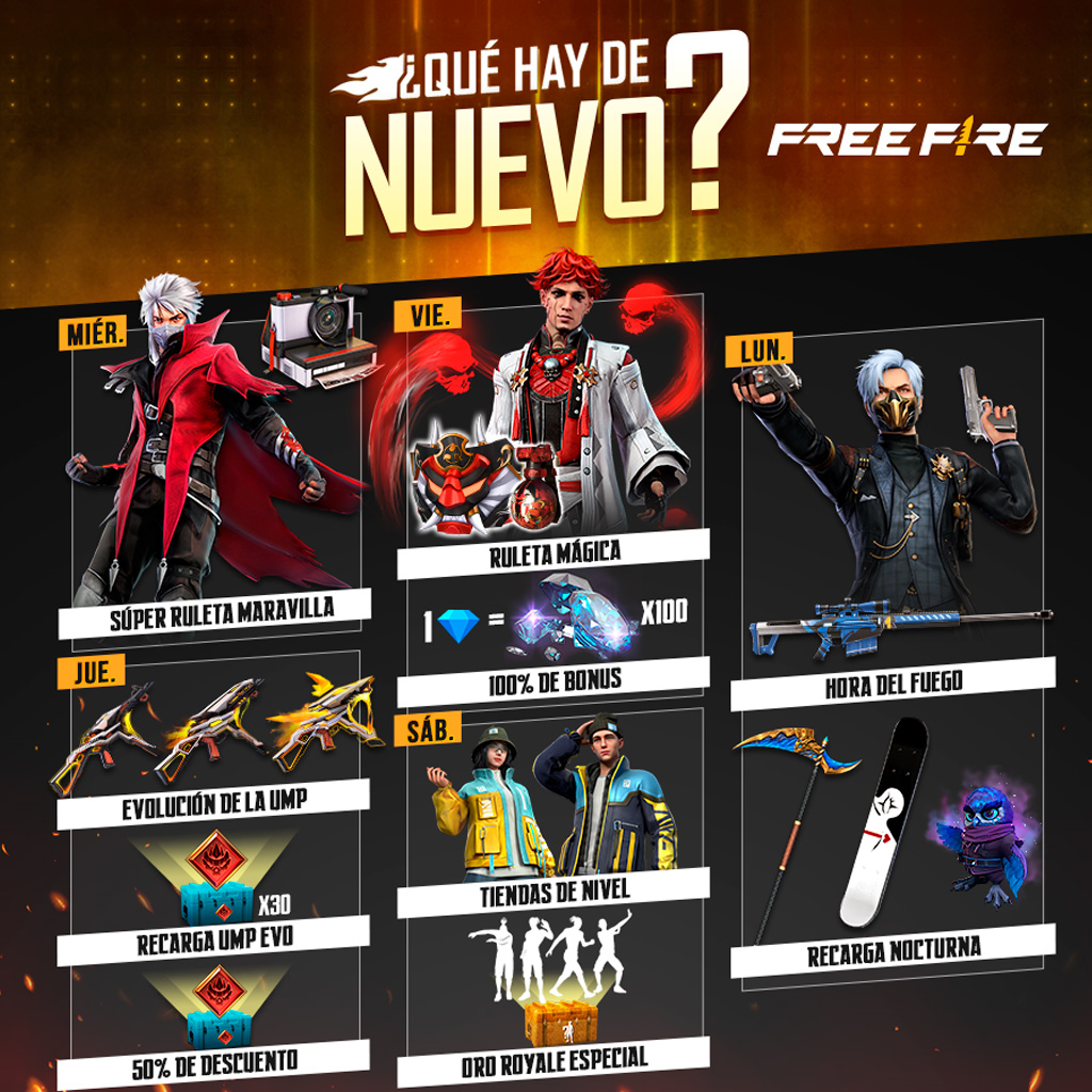 Free Fire: agenda semanal de 8 a 14 de dezembro com Bônus Especial e Recarga  de Elefante - CenárioMT