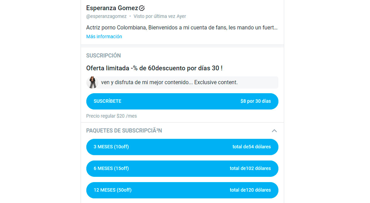 Cuánto gana Esperanza Gomez en Onlyfans y qué tipo de contenido muestra a  sus fans?