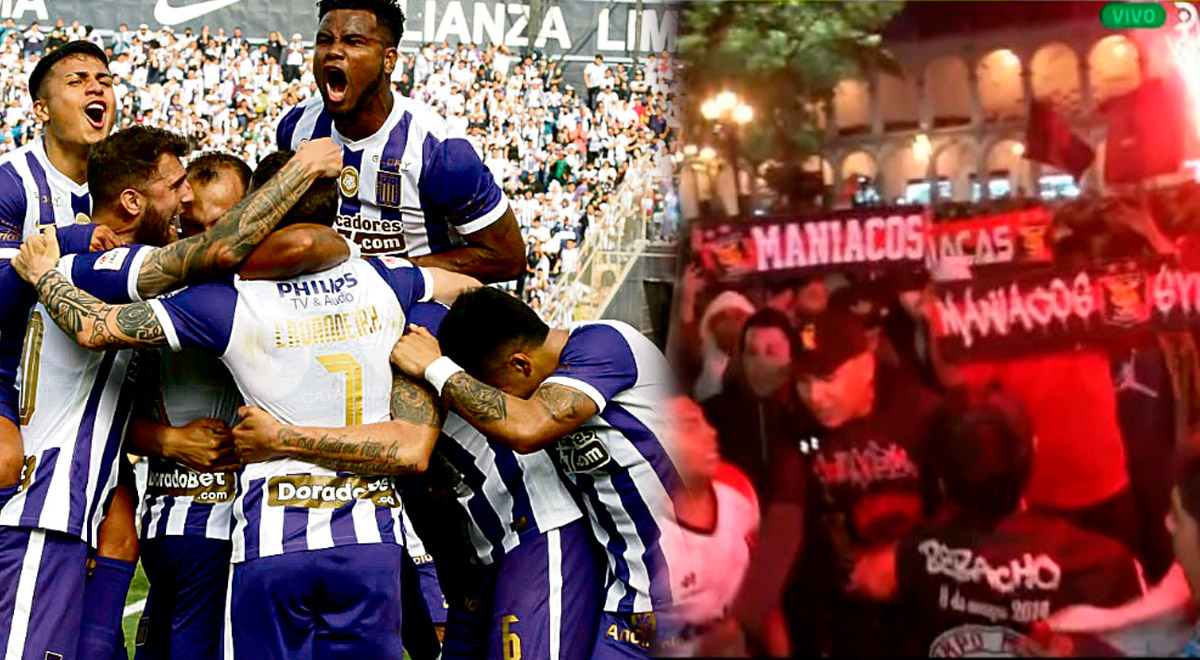 Alianza Lima Hinchas Blanquiazules Realizaron Espectacular Banderazo En Arequipa 