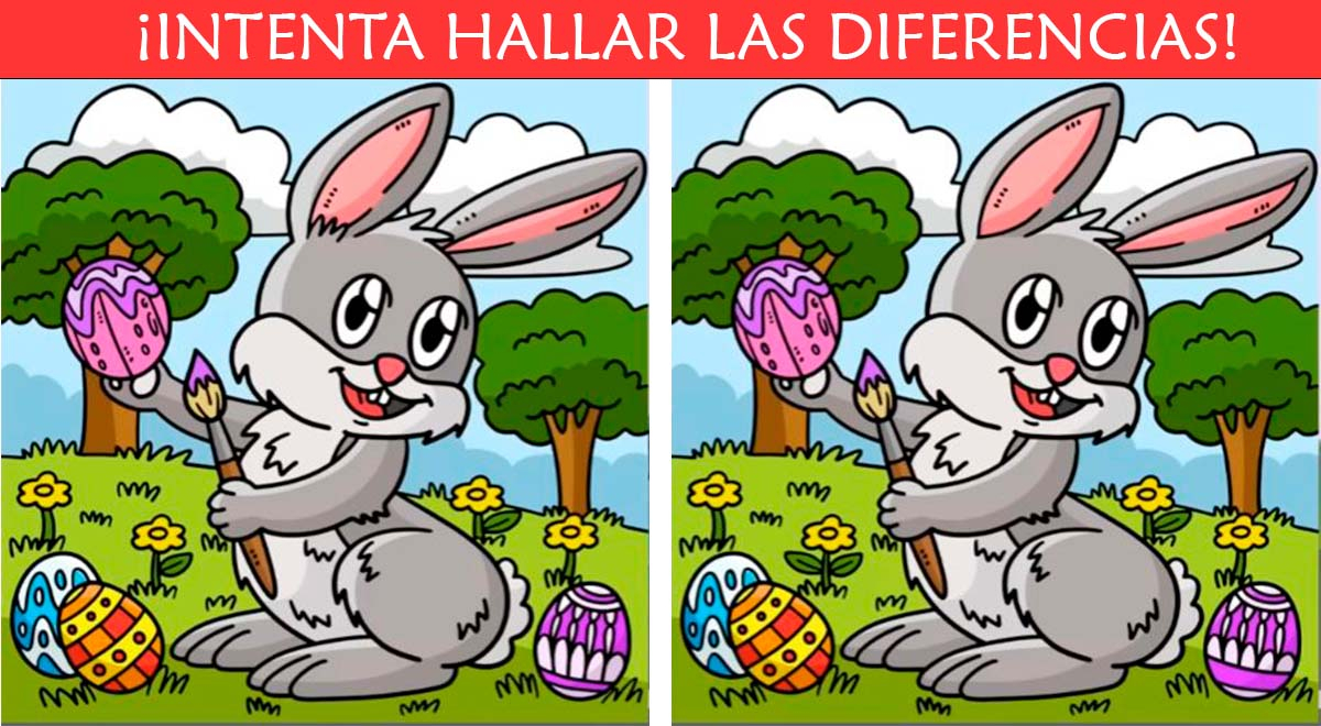 ¿podrás Hallar Las 3 Diferencias En El Conejo De Pascua El 97 Falló En Este Retoemk 8741