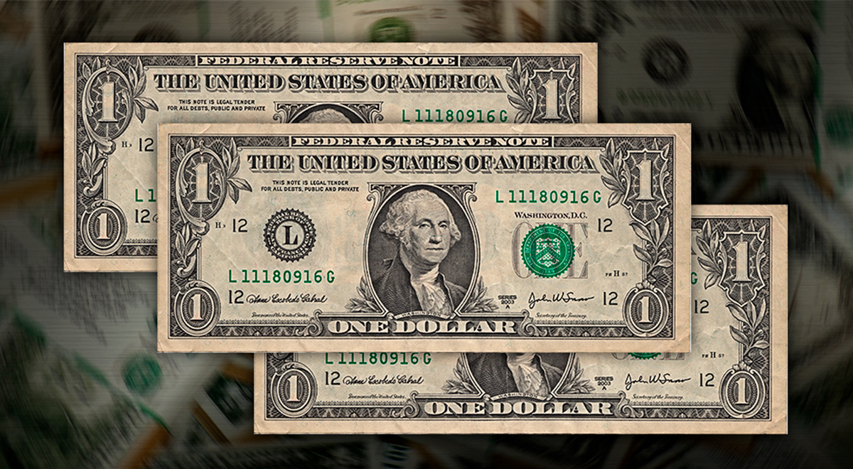 Cómo luce el billete de 1 dólar, conocido como arcoíris, que