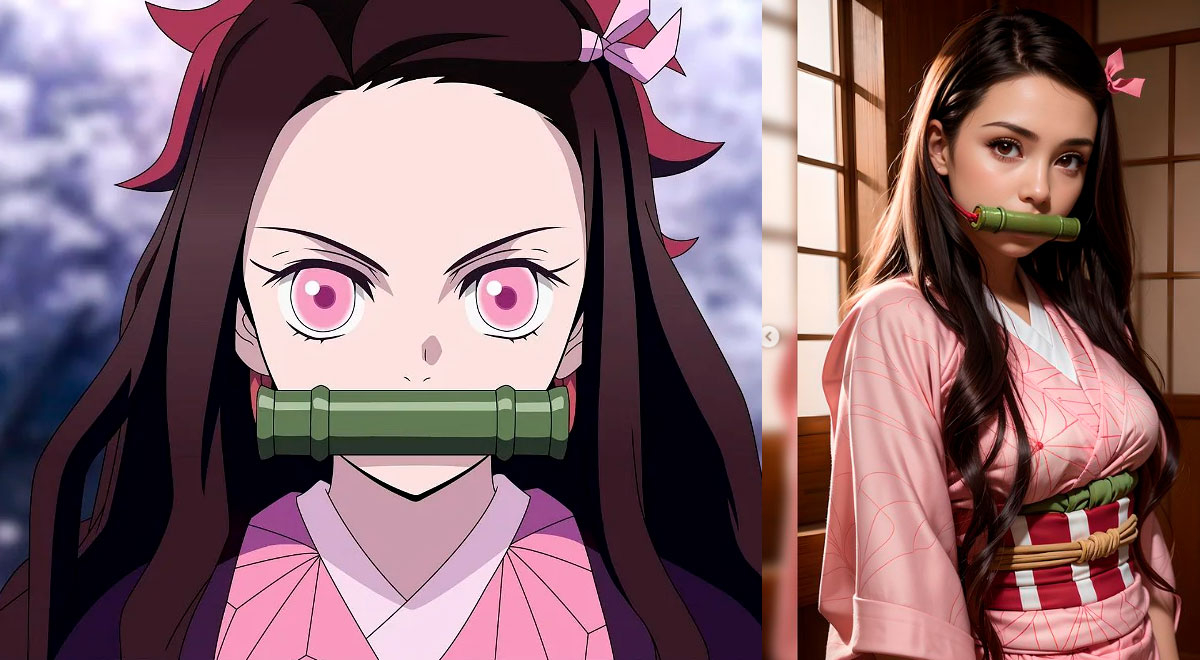 Así se vería Nezuko Kamado de Kimetsu No Yaiba en la vida real según IA  [FOTOS]