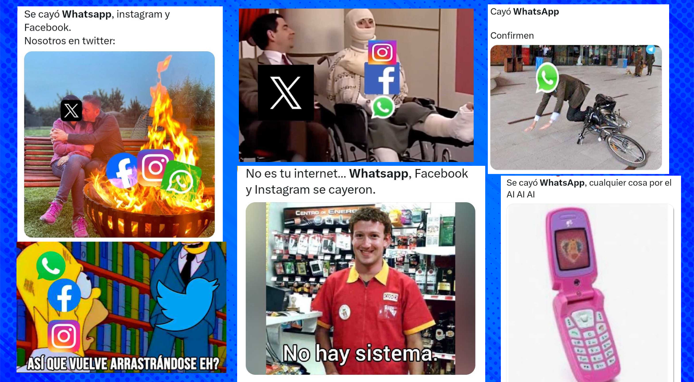 Usuarios tomaron con humor la caída de WhatsApp, Instagram y Facebook. memes whatsapp