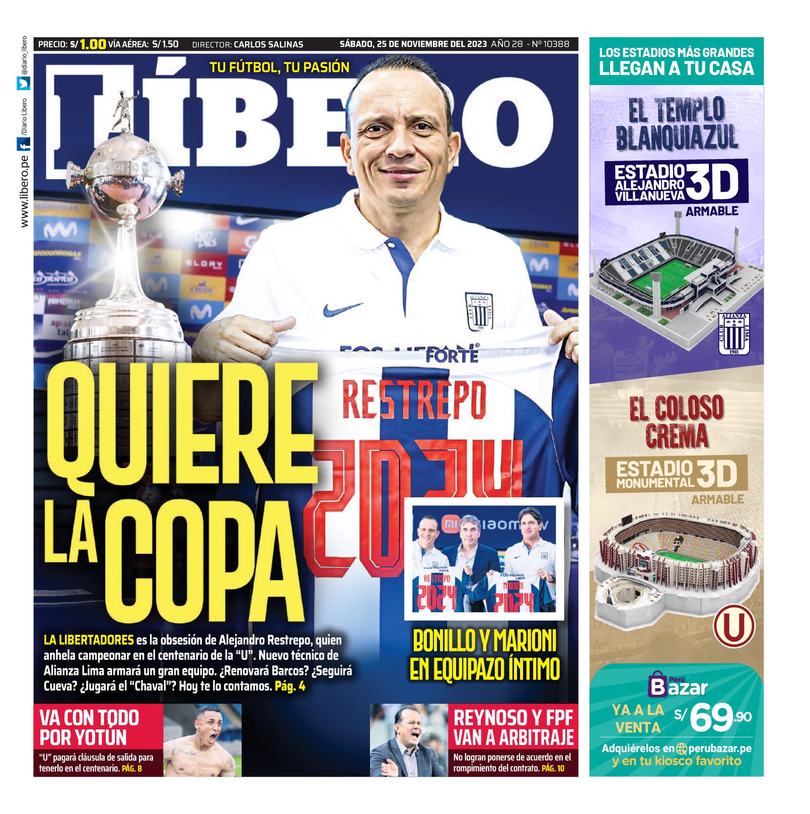 Edición Impresa - Libero | Lima - Sabado 25 de Noviembre del 2023