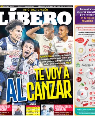 Edición Impresa - Libero | Norte - Sabado 04 de Octubre del 2025