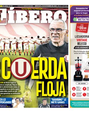 Edición Impresa - Libero | Sur - Miercoles 23 de Setiembre del 2026