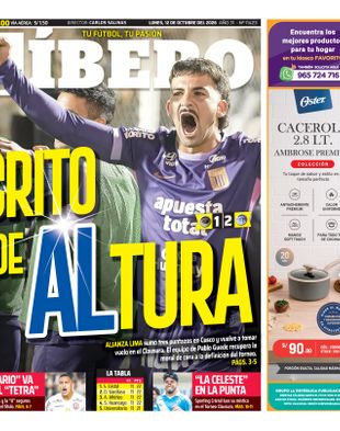 Edición Impresa - Libero | Sur - Lunes 12 de Octubre del 2026